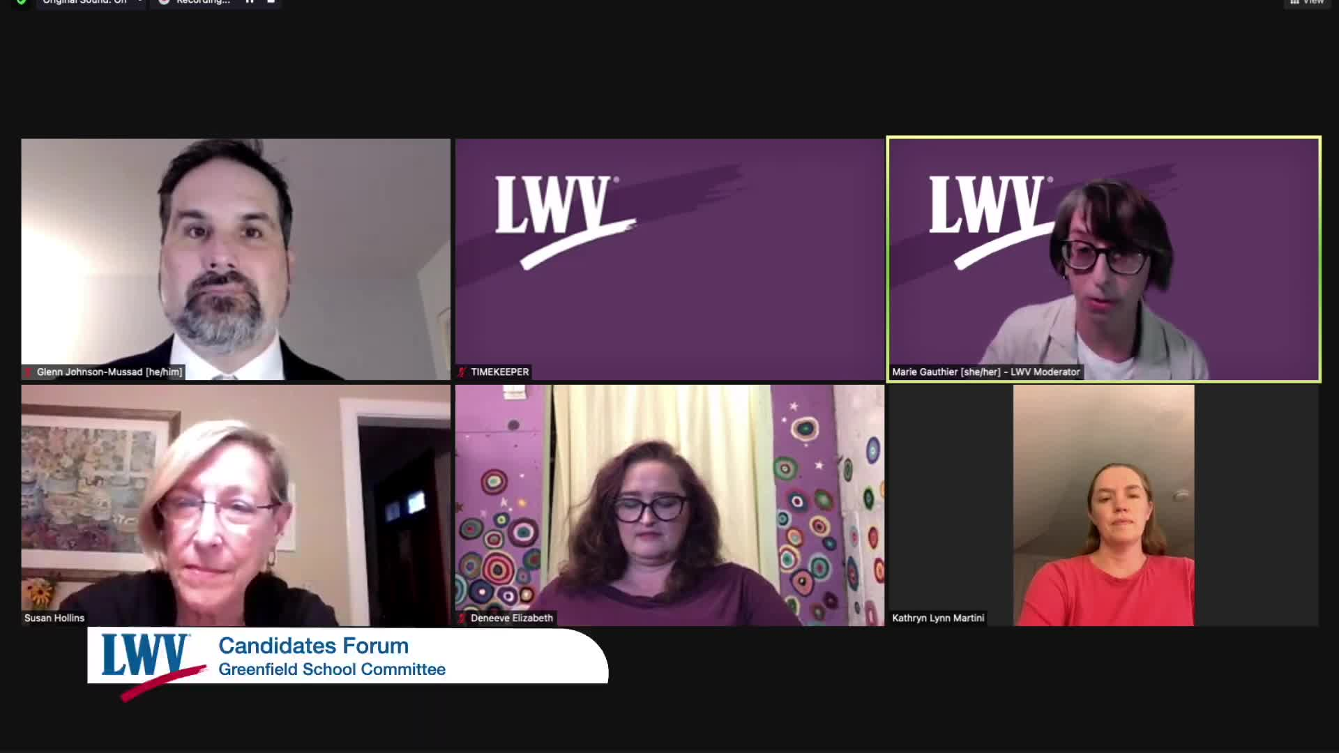 Thumbnail image for LWV presents Greenfield School Committee Candidate Forum October 21, 2021