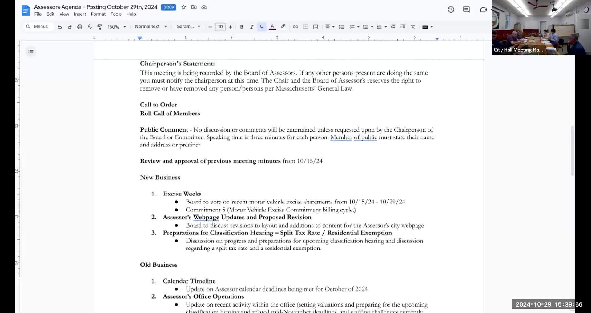 Thumbnail image for Board of Assessors 10-29-24