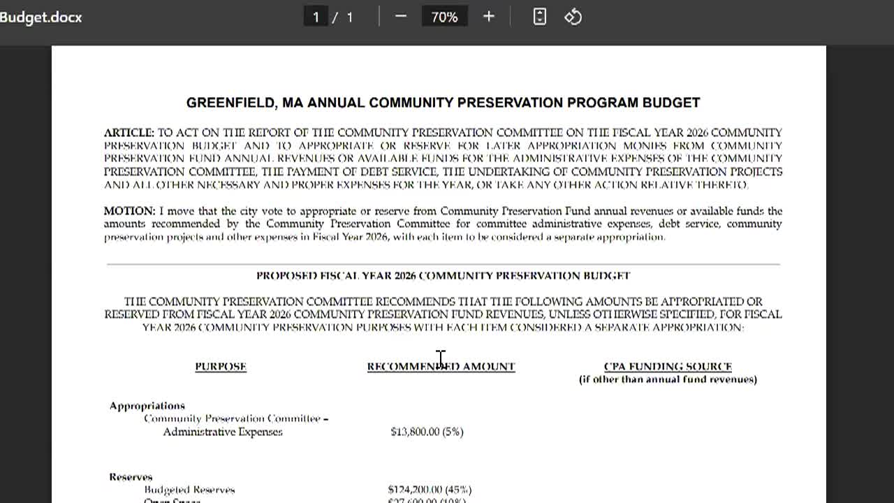 Thumbnail image for Community Preservation Committee 3-27-25 Meeting