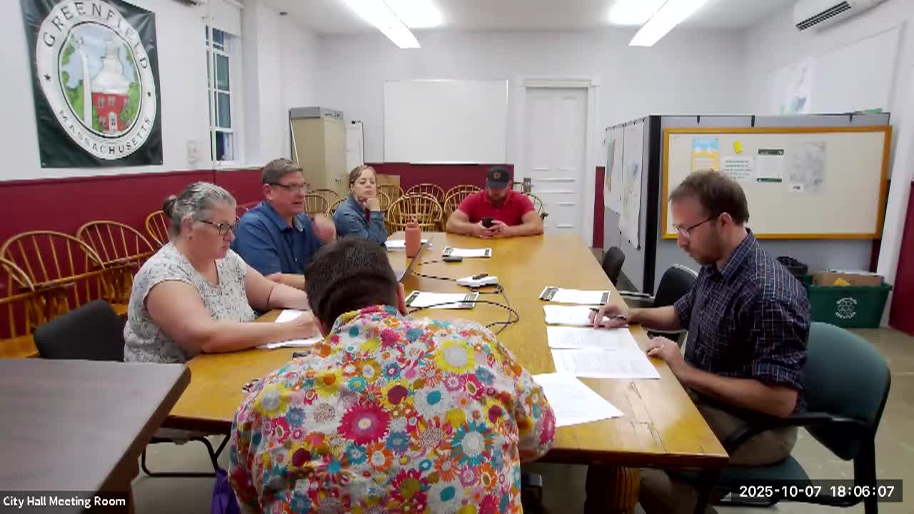 Greenfield City Council Committee Chairs Meeting October 7, 2025